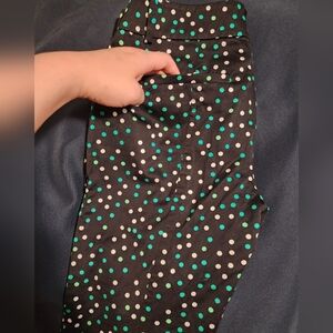 Ann Taylor polka dot pants black/ white/ green